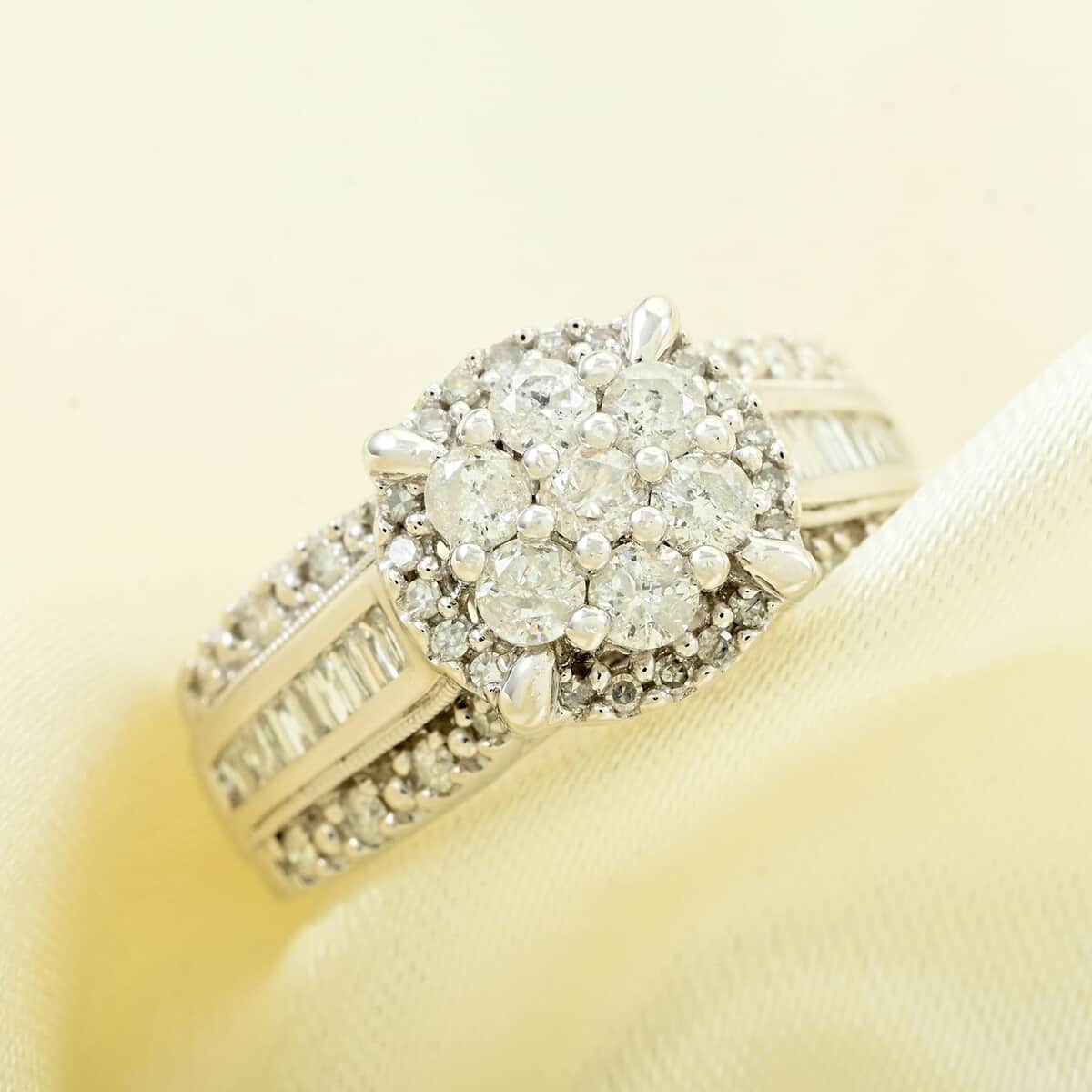 10K White Gold Diamond I2-I3 Ring (Size 6.0) 5.85 Grams 1.00 ctw (Del. in 10-12 Days) image number 1