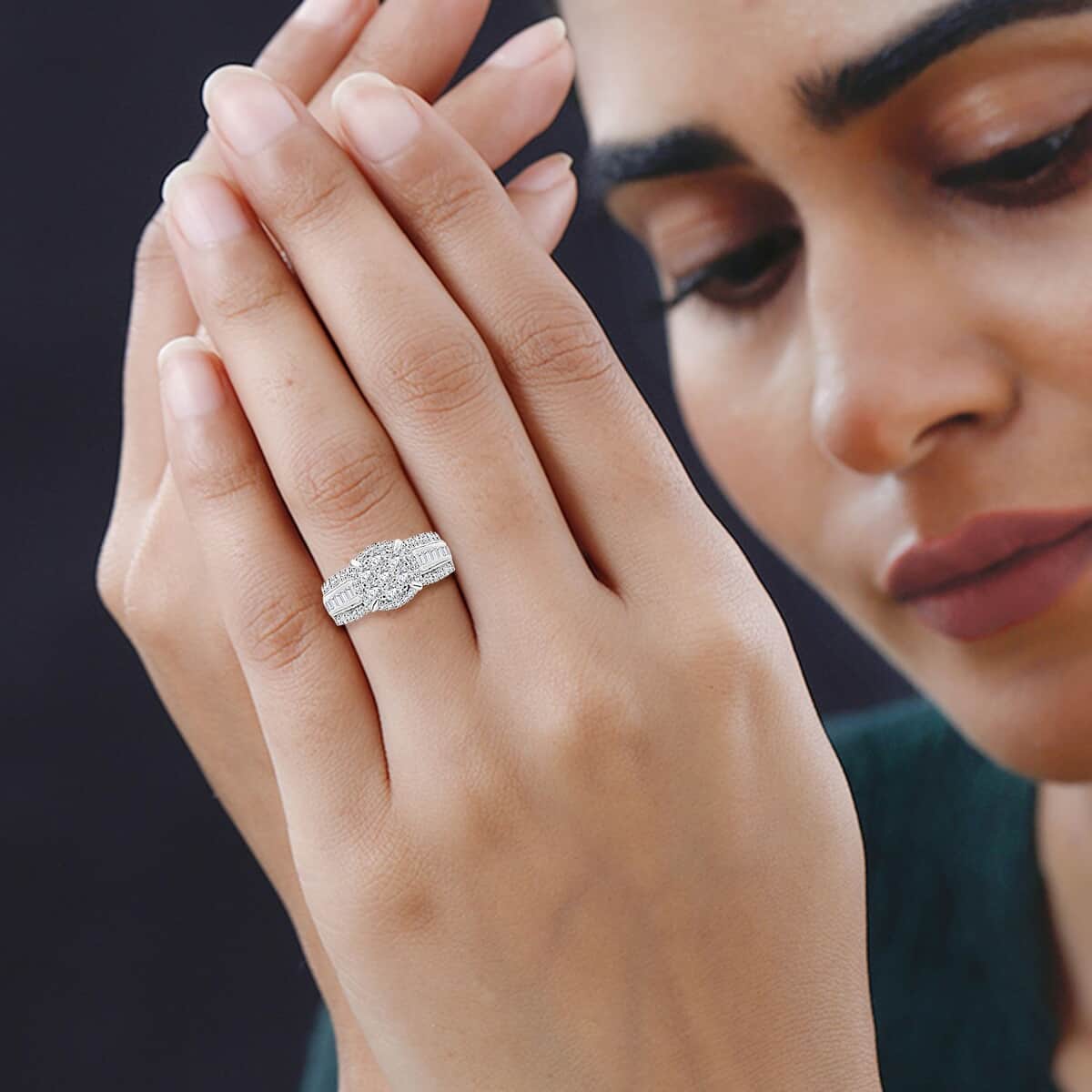 10K White Gold Diamond I2-I3 Ring (Size 6.0) 5.85 Grams 1.00 ctw (Del. in 10-12 Days) image number 2