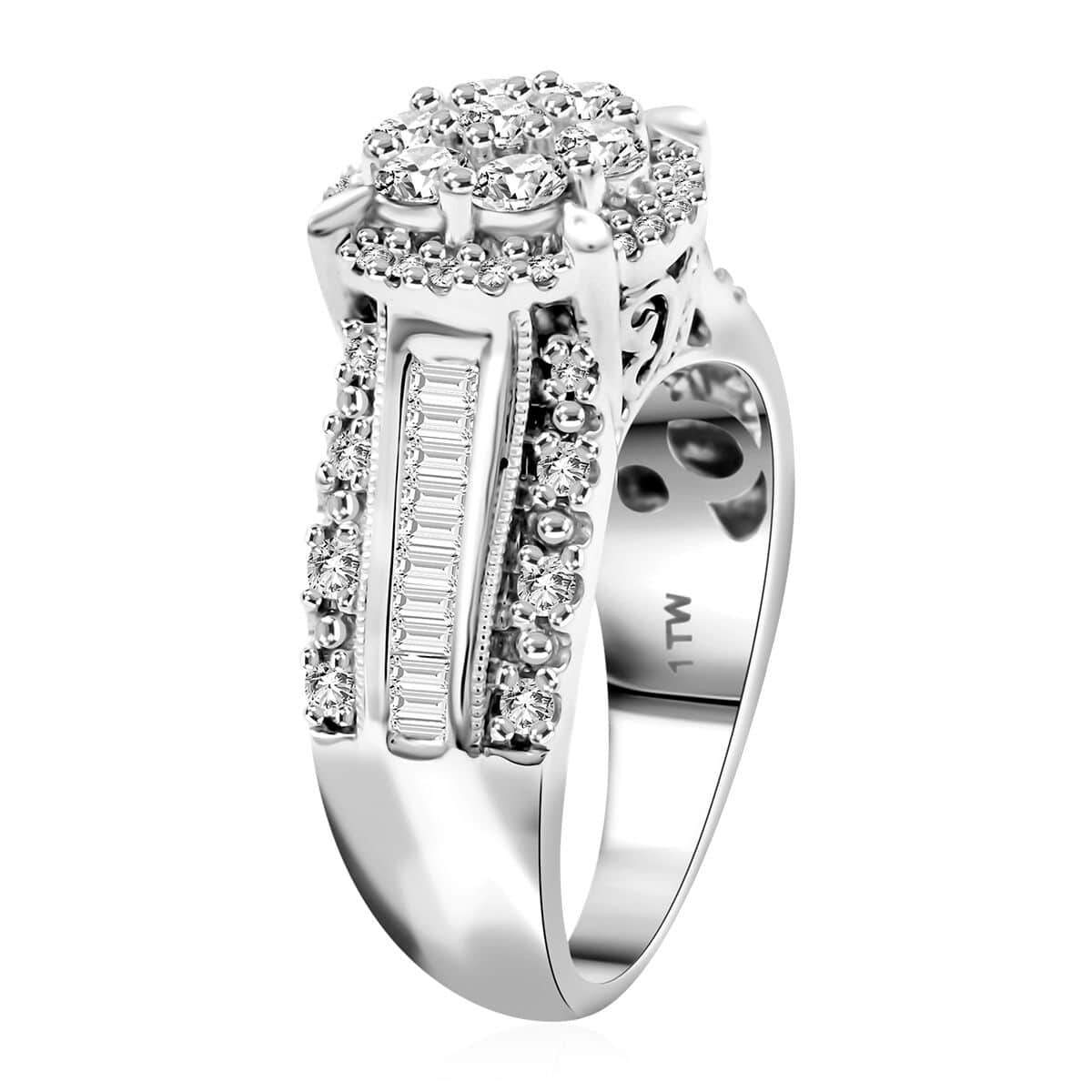 10K White Gold Diamond I2-I3 Ring 5.85 Grams 1.00 ctw (Del. in 10-12 Days) image number 3