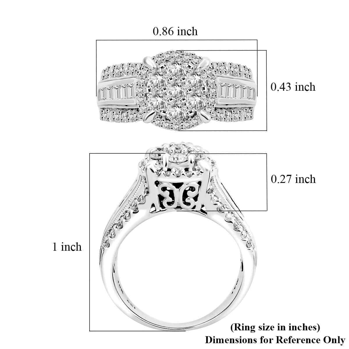 10K White Gold Diamond I2-I3 Ring (Size 6.0) 5.85 Grams 1.00 ctw (Del. in 10-12 Days) image number 5