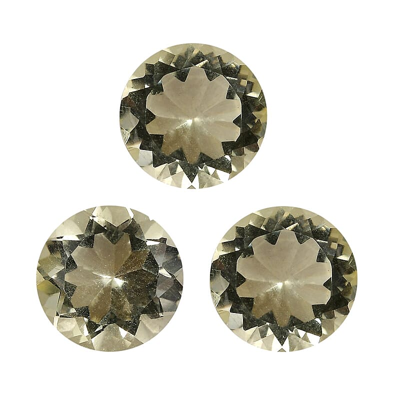Lemon Quartz Set of 3 (Rnd 7 mm) 2.99 ctw Loose gemstone