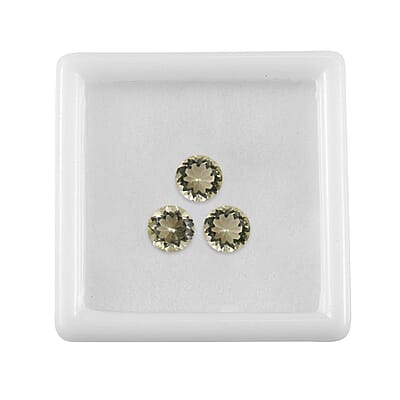 Lemon Quartz Set of 3 (Rnd 7 mm) 2.99 ctw Loose gemstone