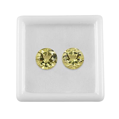 Lemon Quartz Set of 2 (Rnd 9 mm) 4.50 ctw Loose gemstone