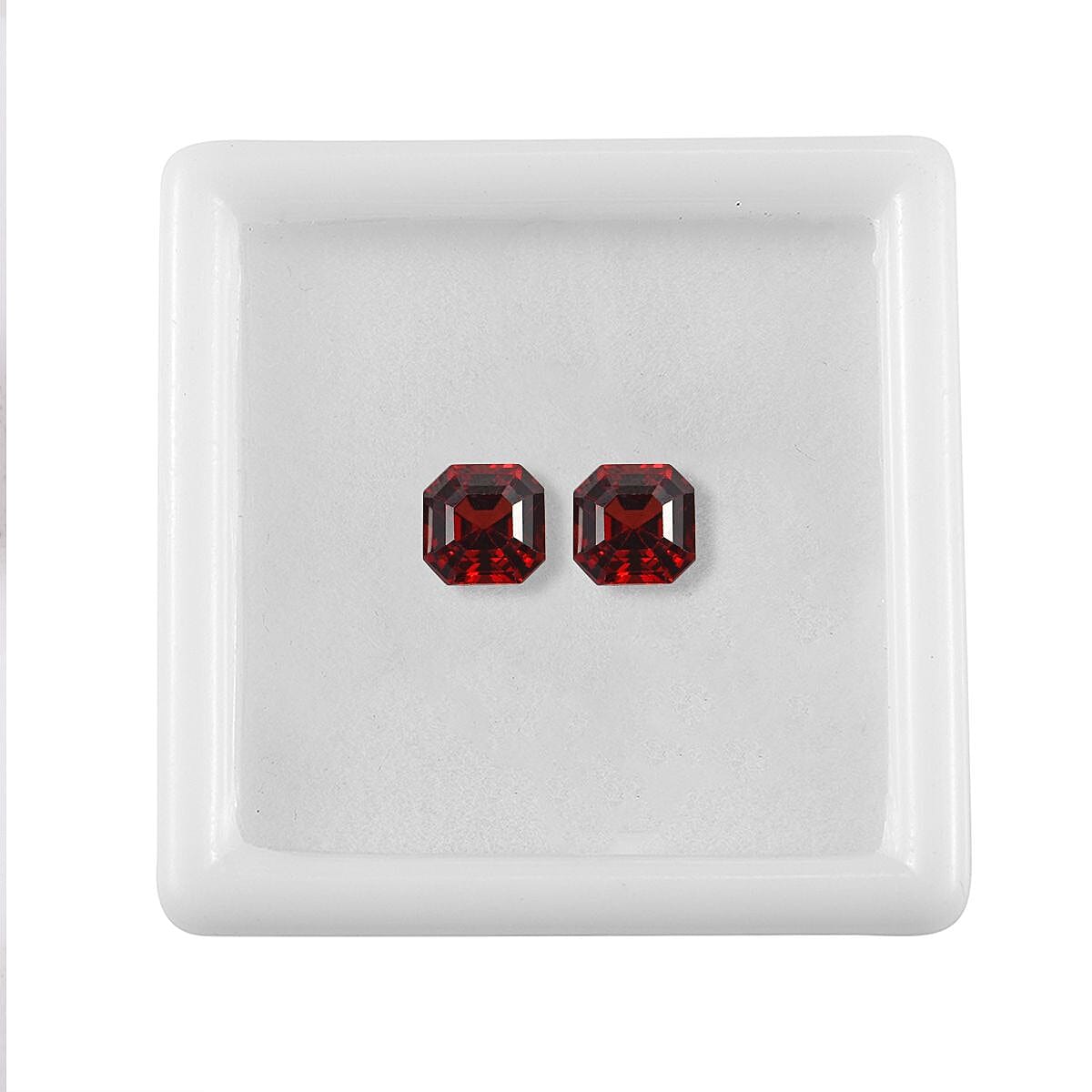 Asscher Cut Mozambique Garnet Set of 2 (Oct 6x6 mm) 2.91 ctw Loose gemstone