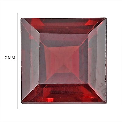 Mozambique Garnet Set of 2 (Sqr 7 mm) 3.61 ctw Loose gemstone