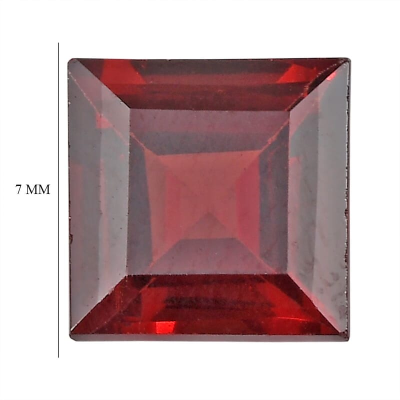 Mozambique Garnet Set of 2 (Sqr 7 mm) 3.61 ctw Loose gemstone