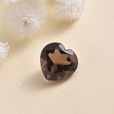 Brazilian Smoky Quartz (Hrt 12 mm) 4.45 ctw Loose Gemstone