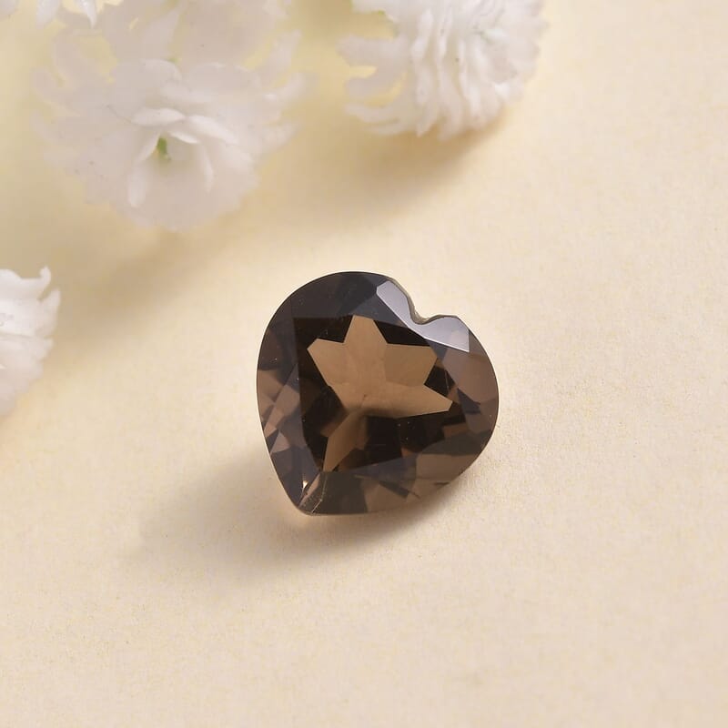 Brazilian Smoky Quartz (Hrt 12 mm) 4.45 ctw Loose Gemstone