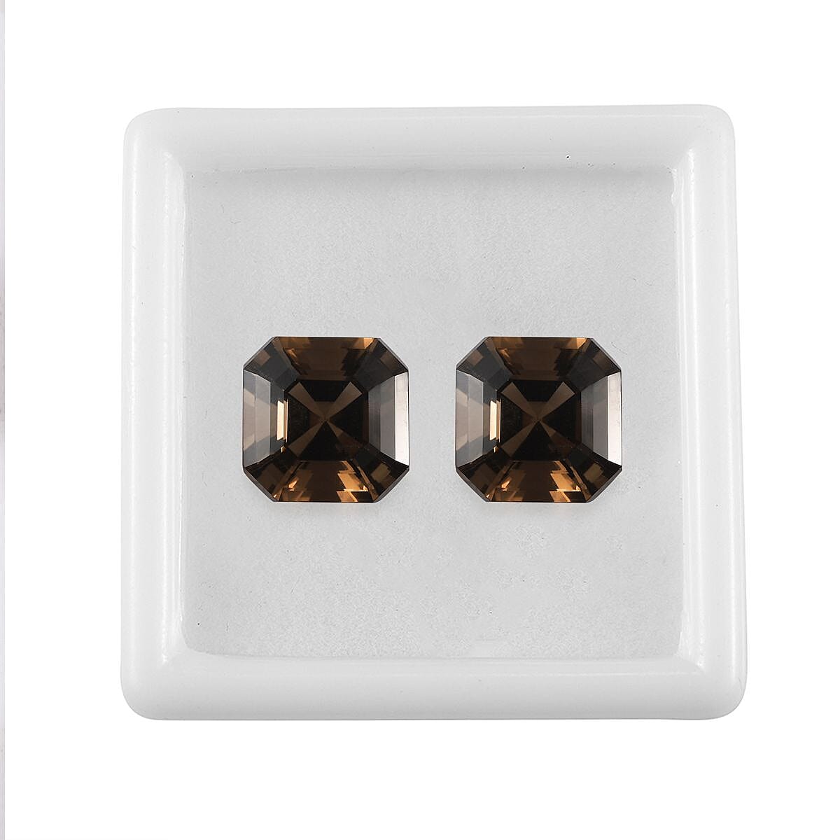 AA Brazilian Smoky Quartz Set of 2 (Oct 11x11 mm) 10.28 ctw Loose Gemstone