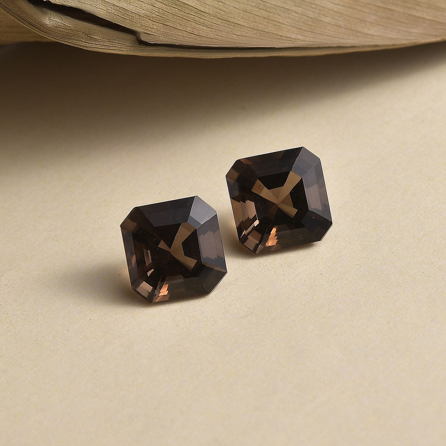 AA Brazilian Smoky Quartz Set of 2 (Oct 11x11 mm) 10.84 ctw Loose Gemstone