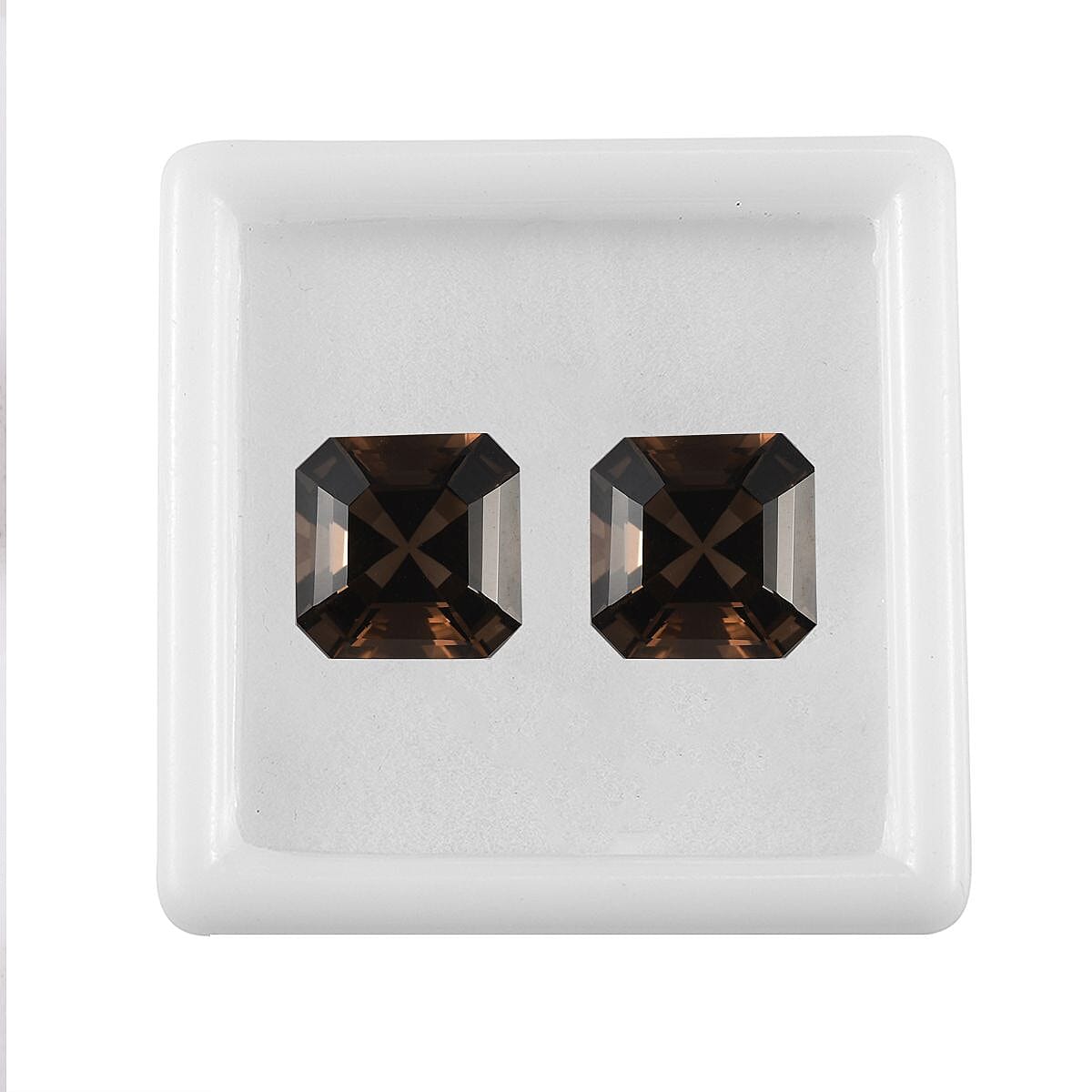 AA Brazilian Smoky Quartz Set of 2 (Oct 11x11 mm) 10.84 ctw Loose Gemstone