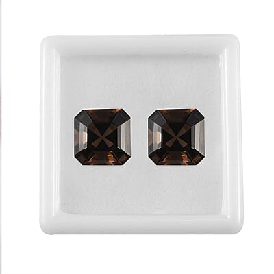 AA Brazilian Smoky Quartz Set of 2 (Oct 11x11 mm) 10.84 ctw Loose Gemstone