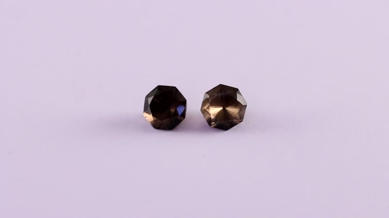 AA Brazilian Smoky Quartz Set of 2 (Octillion 8 mm) 4.60 ctw Loose Gemstone