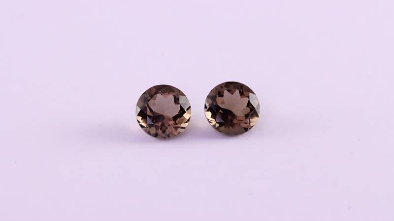 Brazilian Smoky Quartz Set of 2 (Rnd 10 mm) 6.35 ctw Loose Gemstone