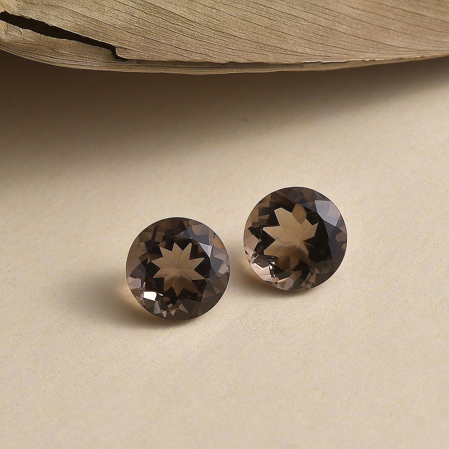Brazilian Smoky Quartz Set of 2 (Rnd 10 mm) 6.35 ctw Loose Gemstone