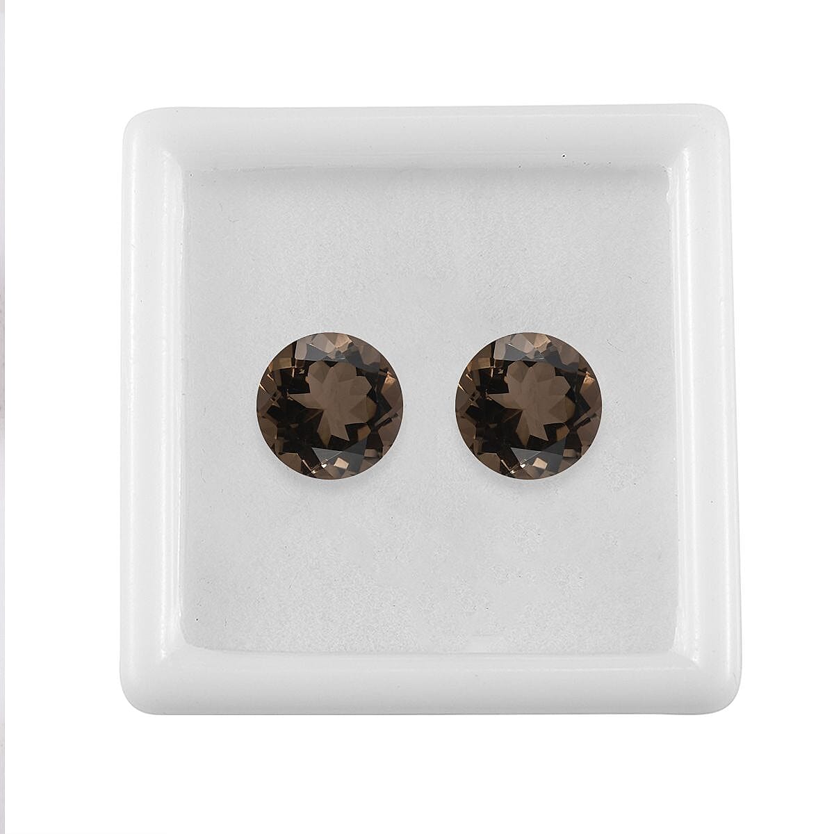 Brazilian Smoky Quartz Set of 2 (Rnd 10 mm) 6.35 ctw Loose Gemstone