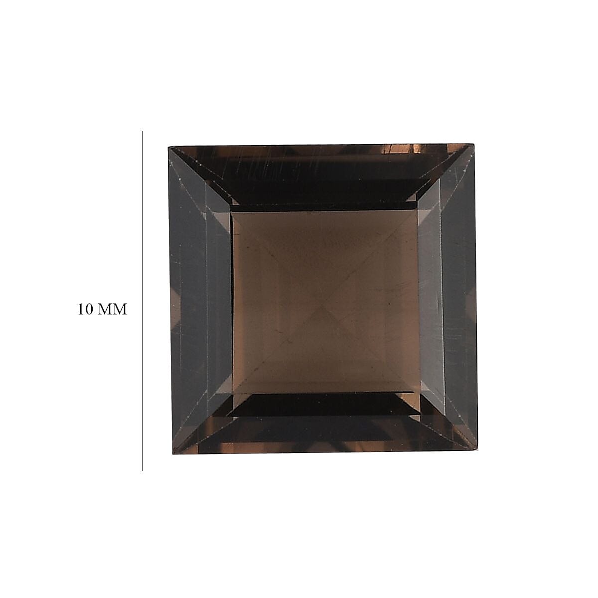 Brazilian Smoky Quartz Set of 2 (Sqr 10 mm) 6.58 ctw Loose Gemstone