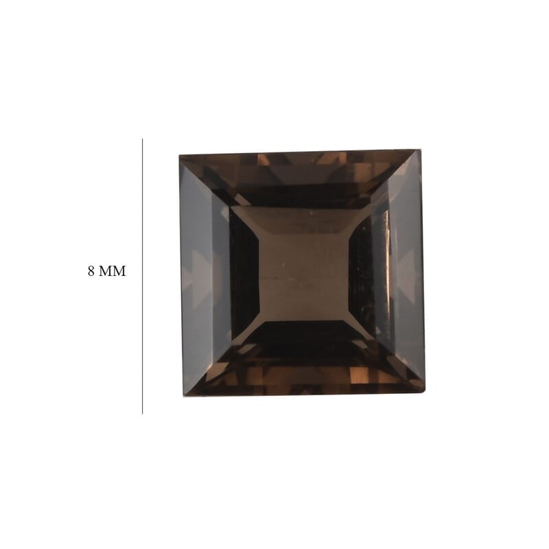 AA Brazilian Smoky Quartz (Sqr 8 mm) 2.29 ctw Loose Gemstone