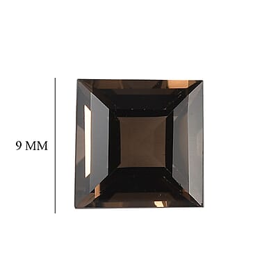 Brazilian Smoky Quartz Set of 2 (Sqr 9 mm) 6.15 ctw Loose Gemstone