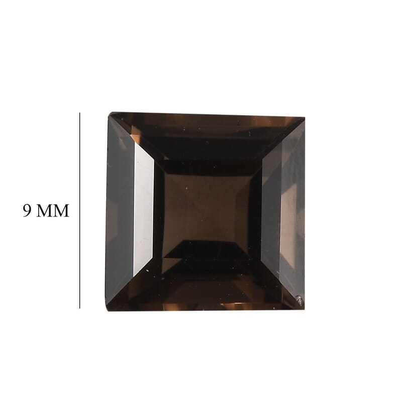AA Brazilian Smoky Quartz Set of 2 (Sqr 9 mm) 6.46 ctw Loose Gemstone
