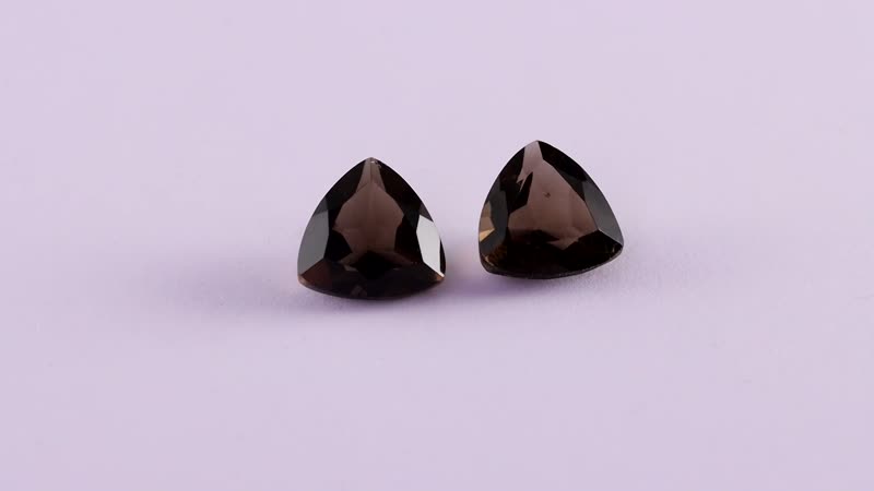 Brazilian Smoky Quartz Set of 2 (Trl 12 mm) 8.54 ctw Loose Gemstone