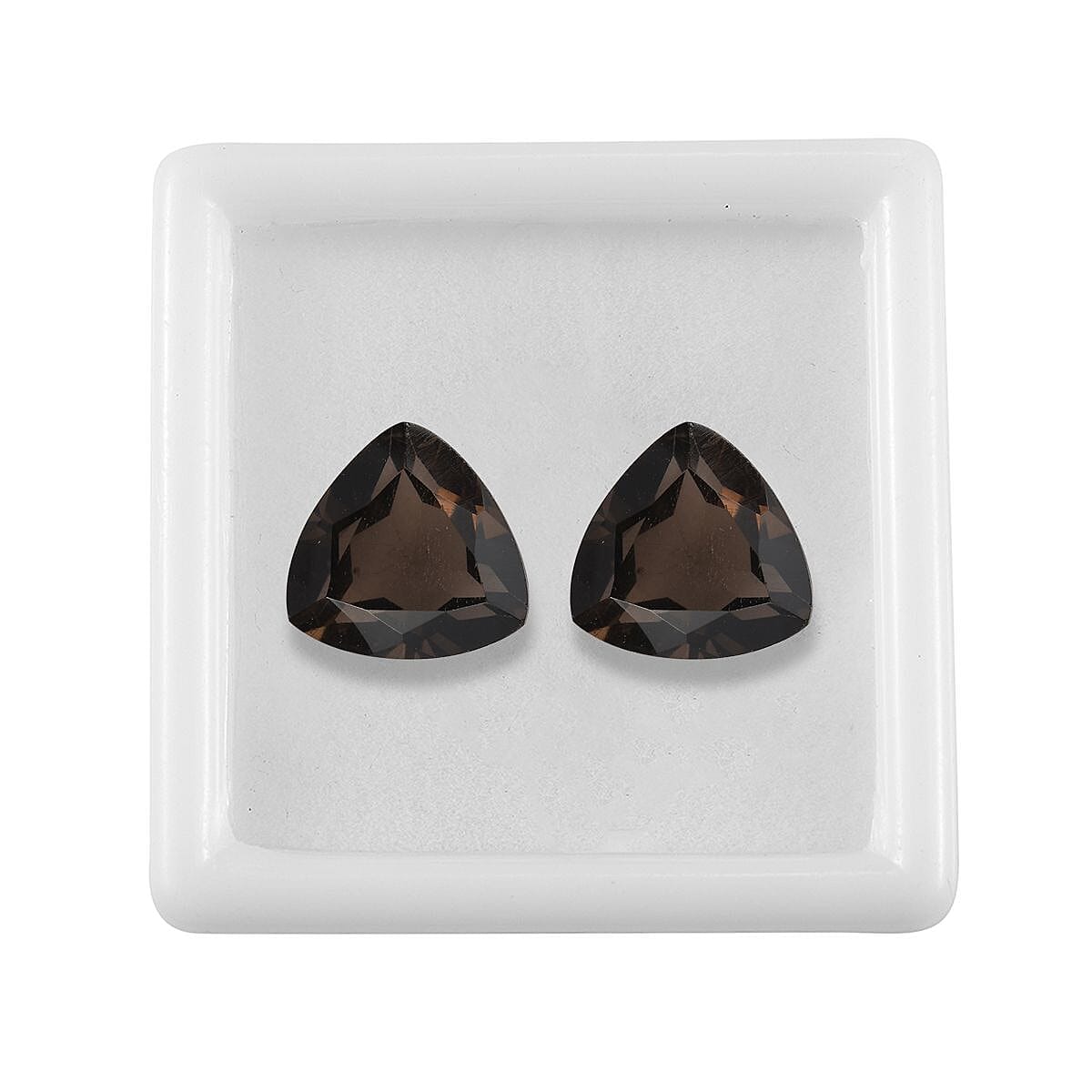 Brazilian Smoky Quartz Set of 2 (Trl 12 mm) 8.54 ctw Loose Gemstone