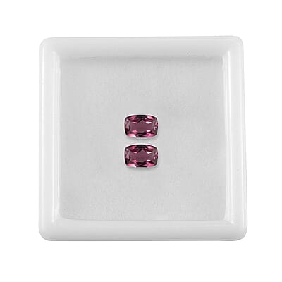 Tanzanian Wine Garnet Set of 2 (Cush 6x4 mm) 1.14 ctw Loose gemstone