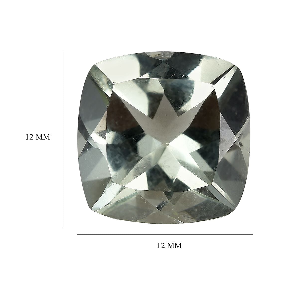 Montezuma Prasiolite (Cush 12x12 mm) 6.15 ctw Loose Gemstone