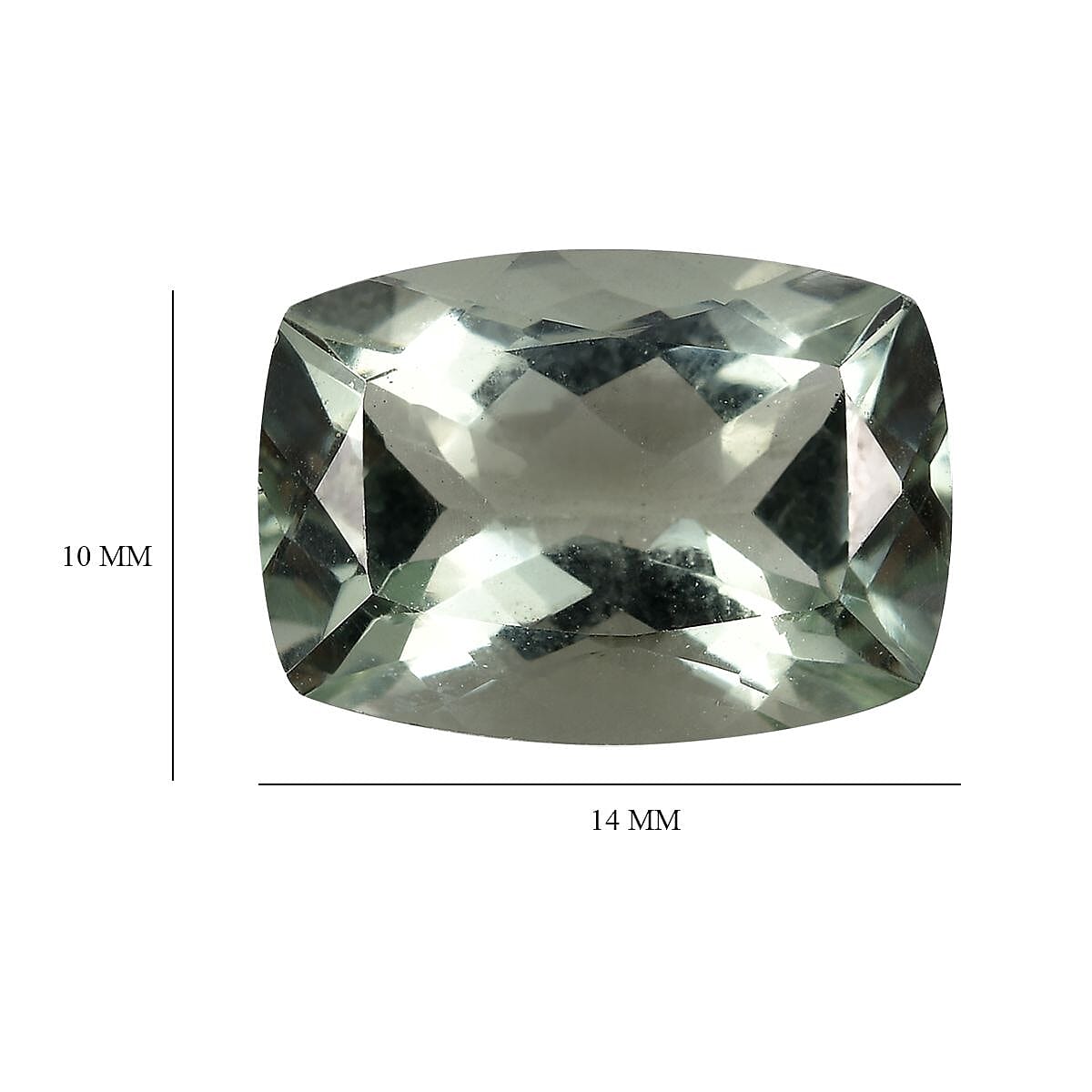 Montezuma Prasiolite (Cush 14x10 mm) 5.48 ctw Loose Gemstone image number 4