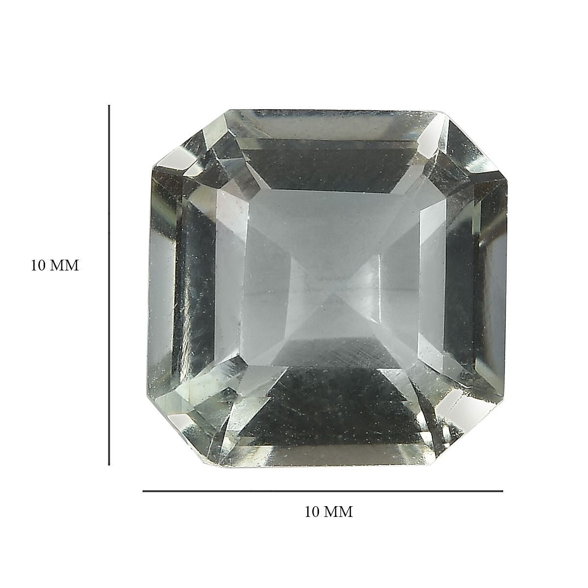 Asscher Cut Montezuma Prasiolite (Oct 10x10 mm) 4.15 ctw Loose Gemstone