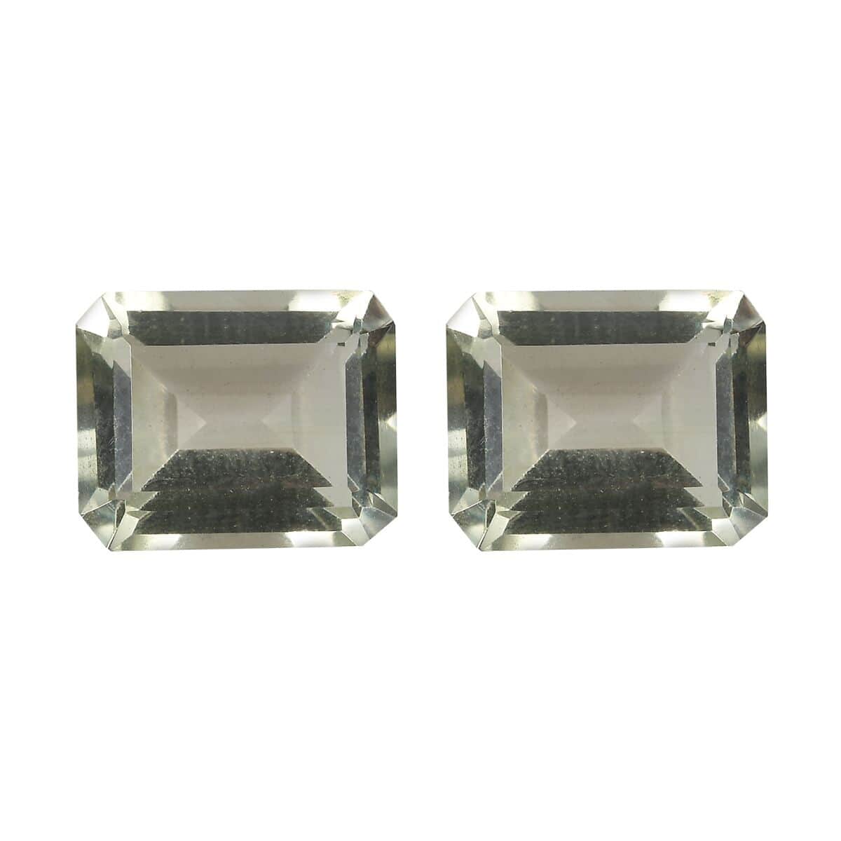 Montezuma Prasiolite Set of 2 (Oct 10x8 mm) 5.52 ctw Loose Gemstone image number 0