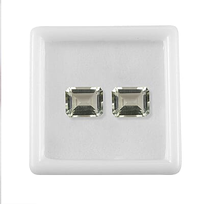 Montezuma Prasiolite Set of 2 (Oct 10x8 mm) 5.52 ctw Loose Gemstone