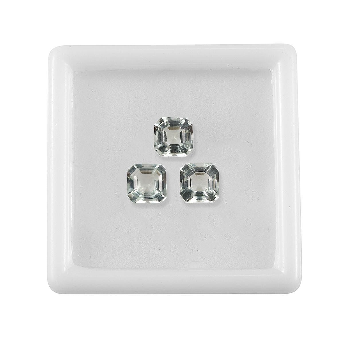 Asscher Cut Montezuma Prasiolite Set of 3 (Oct 6x6 mm) 3.00 ctw Loose Gemstone image number 3