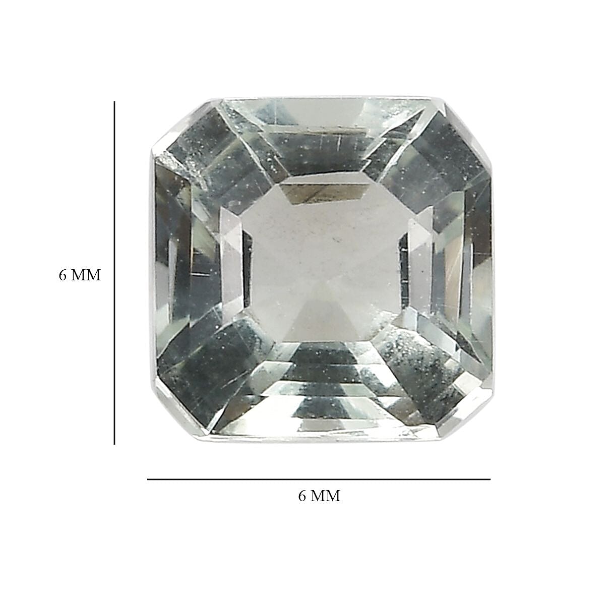 Asscher Cut Montezuma Prasiolite Set of 3 (Oct 6x6 mm) 3.00 ctw Loose Gemstone image number 4