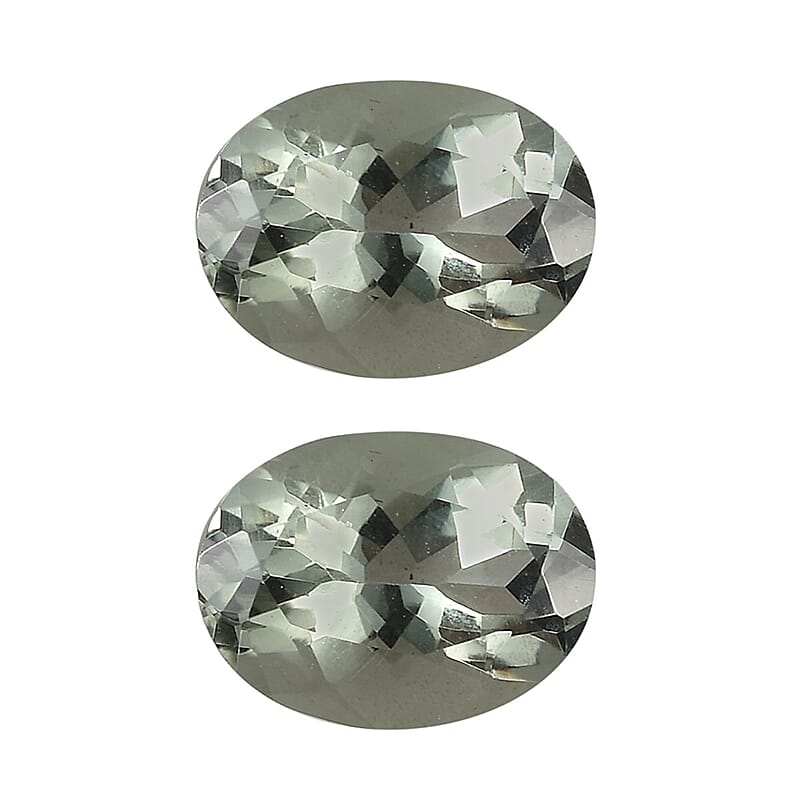 Montezuma Prasiolite Set of 2 (Ovl 8x6 mm) 1.95 ctw Loose Gemstone