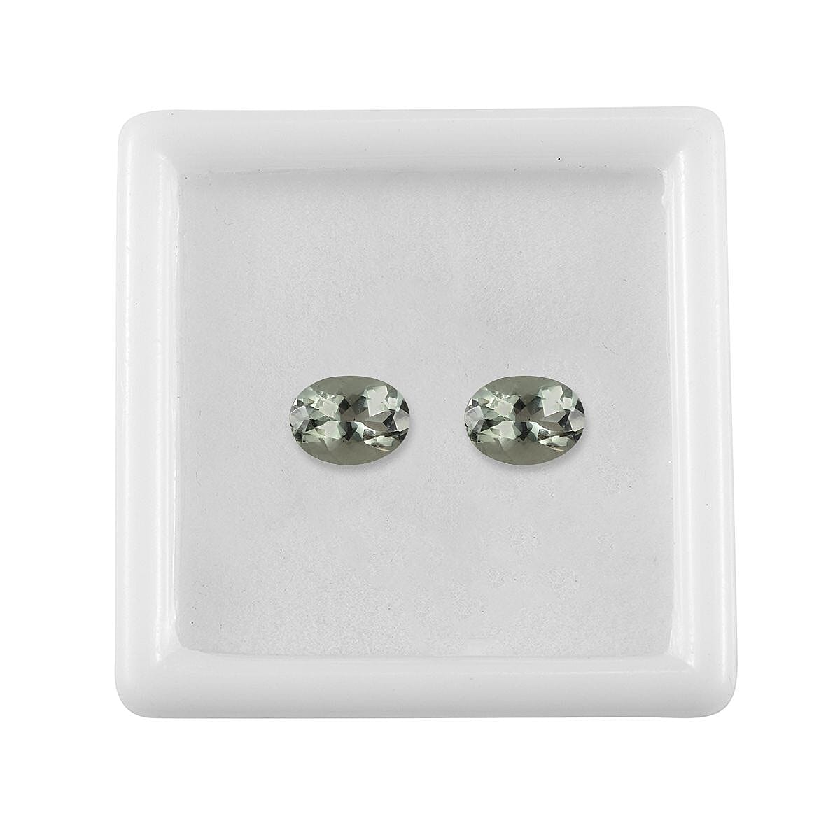Montezuma Prasiolite Set of 2 (Ovl 8x6 mm) 1.95 ctw Loose Gemstone