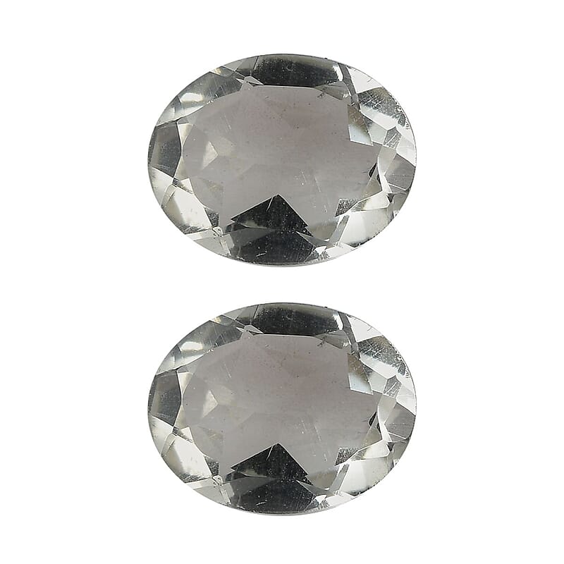 Montezuma Prasiolite Set of 2 (Ovl 9x7 mm) 2.94 ctw Loose Gemstone