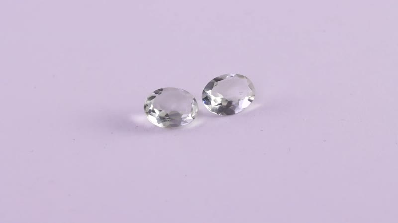 Montezuma Prasiolite Set of 2 (Ovl 9x7 mm) 2.94 ctw Loose Gemstone
