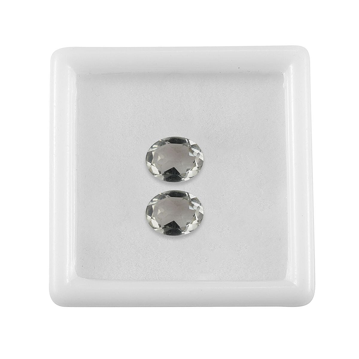 Montezuma Prasiolite Set of 2 (Ovl 9x7 mm) 2.94 ctw Loose Gemstone image number 3