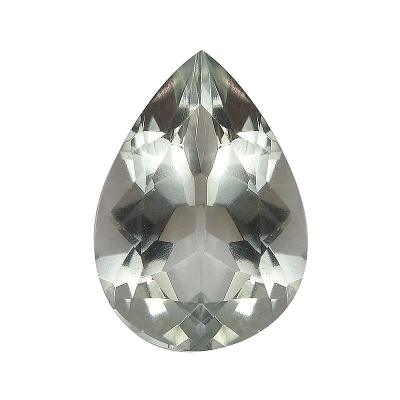 Montezuma Prasiolite (Pear 14x10 mm) 4.23 ctw Loose Gemstone