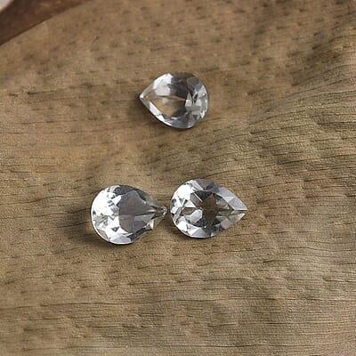 Montezuma Prasiolite Set of 3 (Pear 8x6 mm) 2.97 ctw Loose Gemstone
