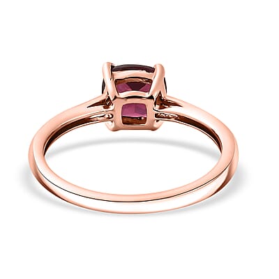 Tanzanian Wine Garnet Solitaire Ring in 18K Vermeil Rose Gold Over Sterling Silver (Size 10.0) 1.25 ctw