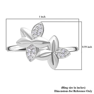 White Diamond Ring in Platinum Over Sterling Silver (Size 6.5)