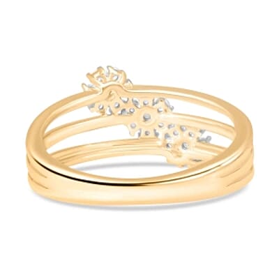 White Diamond 0.33 ctw Ring in 18K Vermeil Yellow Gold Over Sterling Silver (Size 8.0)