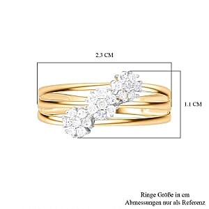 White Diamond 0.33 ctw Ring in 18K Vermeil Yellow Gold Over Sterling Silver (Size 8.0)