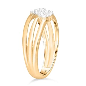 White Diamond 0.33 ctw Ring in 18K Vermeil Yellow Gold Over Sterling Silver (Size 8.0)