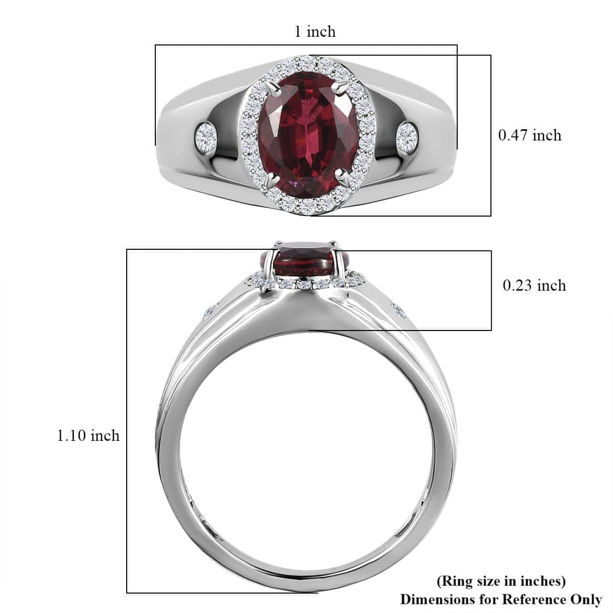 Rhapsody 950 Platinum AAAA Ofiki Rubellite and E-F VS Diamond Men's Ring 11 Grams 2.25 ctw image number 5