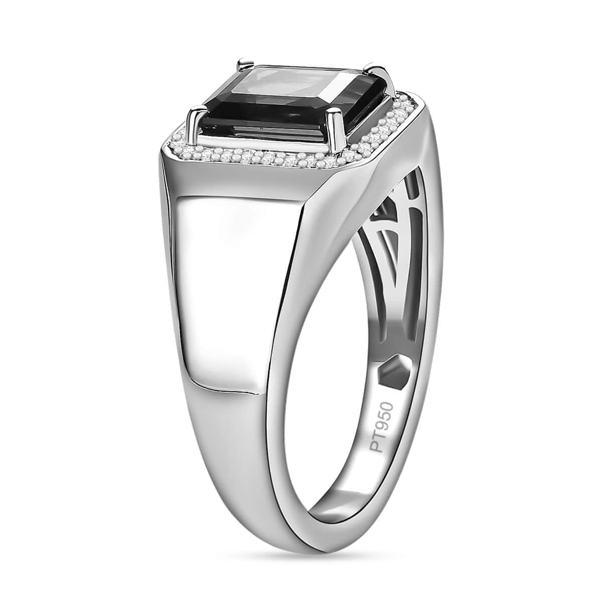 Rhapsody 950 Platinum AAAA Ofiki Rubellite and E-F VS Diamond Men's Ring 9.70 Grams 2.85 ctw image number 3