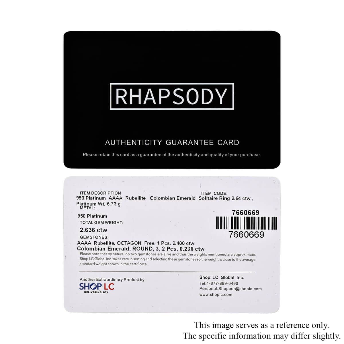 Certified & Appraised Rhapsody 950 Platinum AAAA Ofiki Rubellite and AAAA Boyaca Colombian Emerald Ring 6.10 Grams 2.50 ctw image number 6