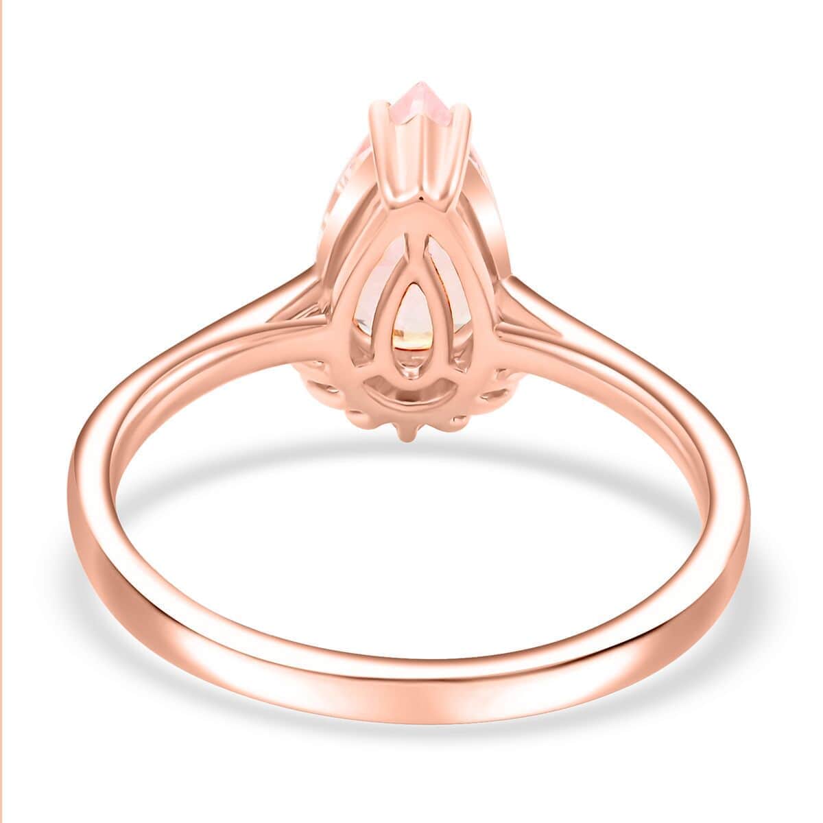 Certified & Appraised Luxoro AAA Palmeiras Pink Morganite and I2 Diamond 1.35 ctw Ring in 14K Rose Gold (Size 10.0) image number 4